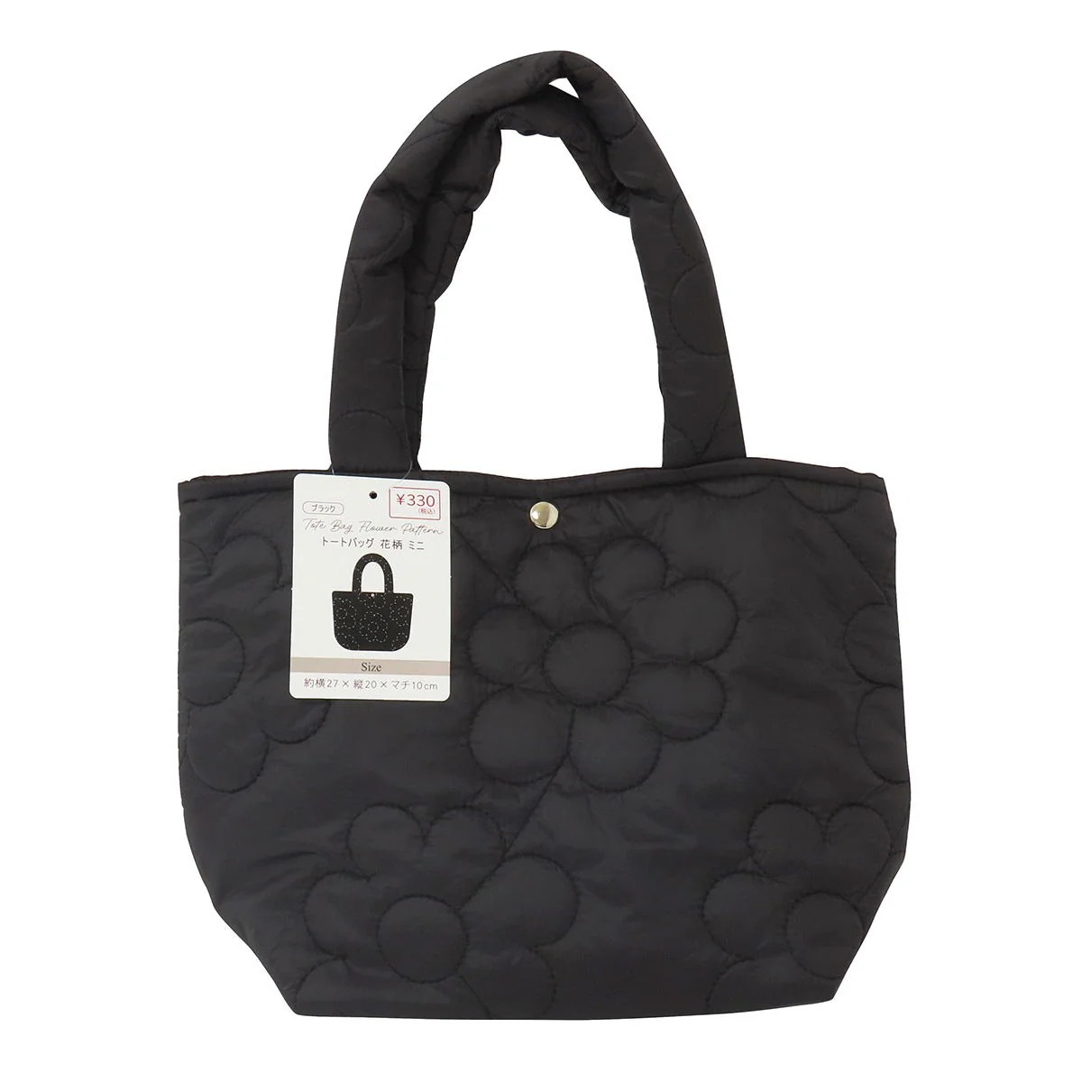トートバッグ花柄ミニ ブラック 328708