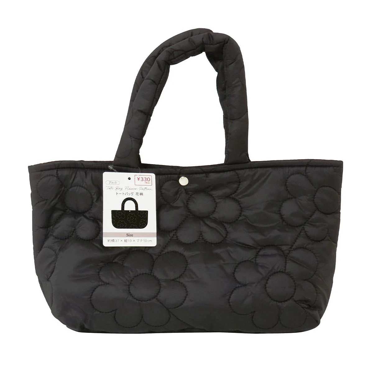 トートバッグ花柄 ブラック 328709